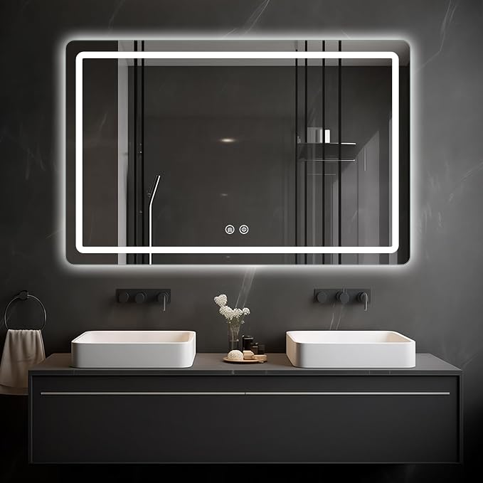 LED Bathroom Mirror, 48 x 36 Inch Anti-Fog Wall Mirror by WarmLove