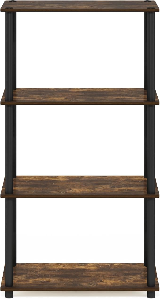 Furinno Turn-N-Tube Storage Shelves, 4-Tier Toolless Book Shelf, Corner Shelf - Image 8