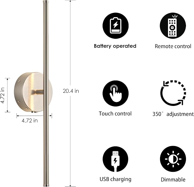 KARTOOSH Battery Operated Wall Sconces - Image 5