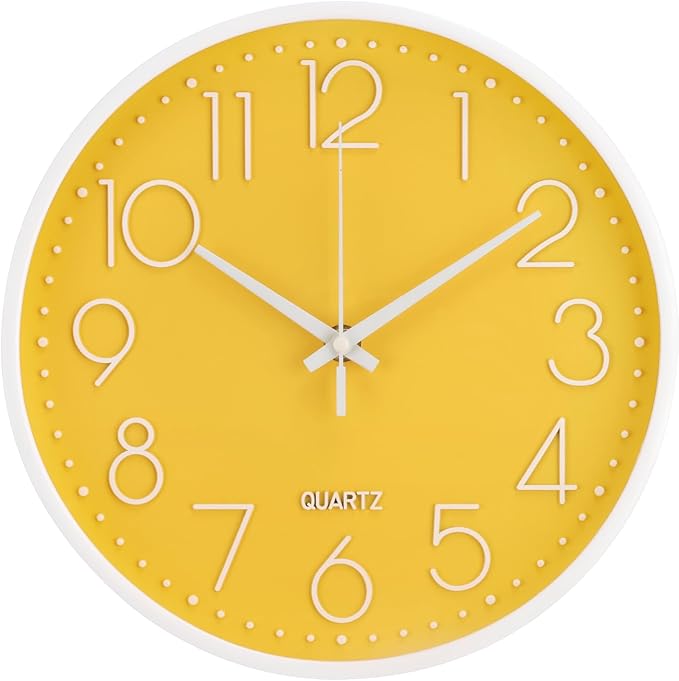 Wall Clock Non-Ticking Silent Modern Simple Style Round Decor Clock by BAKBRAND