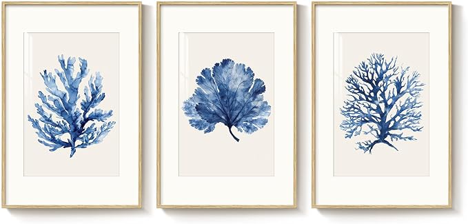 Framed Coastal Coral Watercolor Wall Art - Image 8
