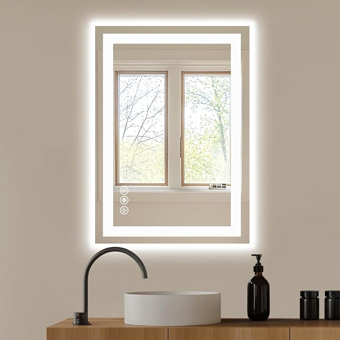 NEWBULIG 28X20 Inch LED Bathroom Wall Mirror by NEWBULIG