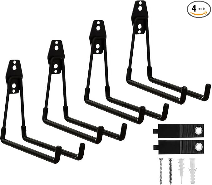 Garage Hooks, 4 Pack 7.7inch Large Square Wall Hooks by CRXCRC