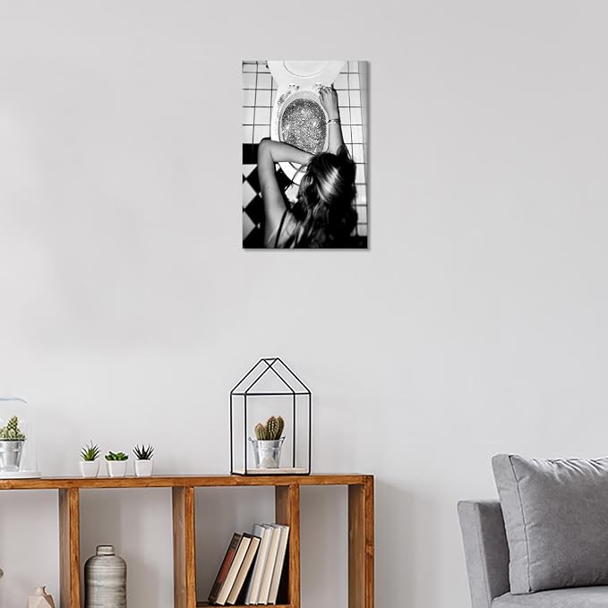 Funny Bathroom Wall Art Black and White posters Bar Disco Party prints painting - Image 4