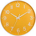 HZDHCLH Yellow Wall Clocks Battery Operated, 12 inch Silent Non Ticking Modern by HZDHCLH