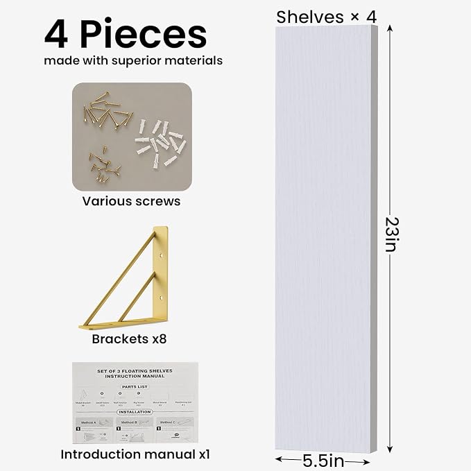 BAYKA Wall Shelves for Bedroom Decor, Floating Wall Shelf for Living Room - Image 2