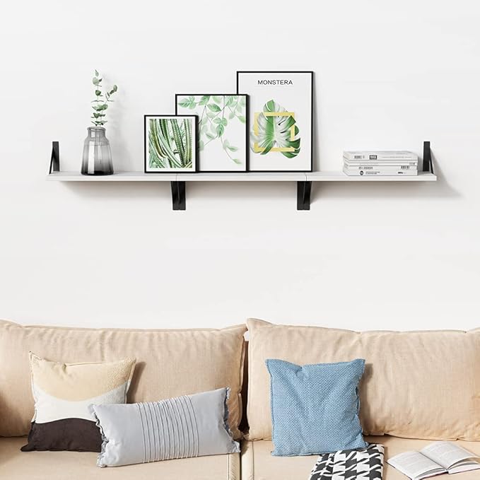 Forbena White Floating Shelves for Wall Decor Set of 3, 17 x 6 Inches Bathroom - Image 5