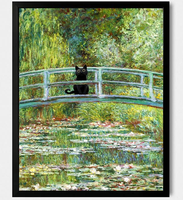 Hamduker Aesthetic Cat Poster Monet Prints Vintage Posters Canvas Wall Art by Unknown