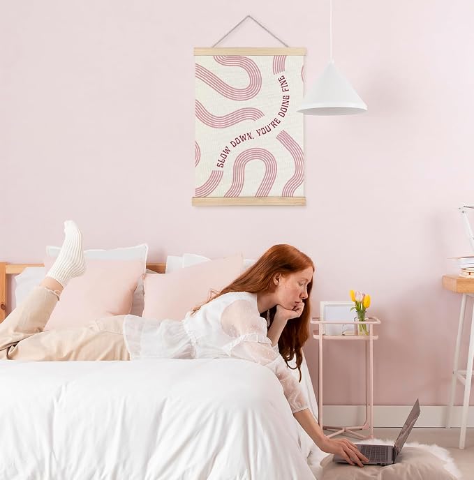 Yomisex Pink Slow Down You're Doing Fine Inspirational Wall Art Poster - Image 2