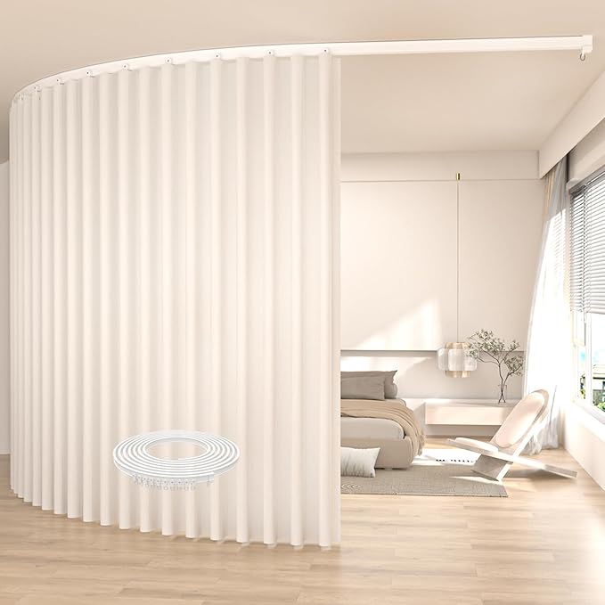Room Divider Blackout Curtains Extra Wide Ceiling Mounted Curtains Track Sets by JVVMNJLK