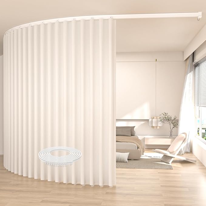 Room Divider Blackout Curtains Extra Wide Ceiling Mounted Curtains Track Sets by JVVMNJLK