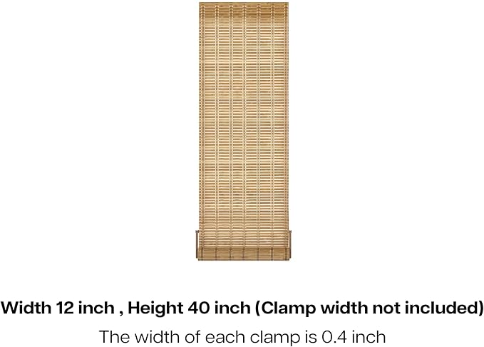 LazBlinds No Tools No Drill Bamboo Roller Shades, Cordless Bamboo Blinds - Image 7