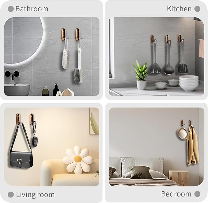 4PCS Foldable Wall Hooks, Flip Down Design - Image 6