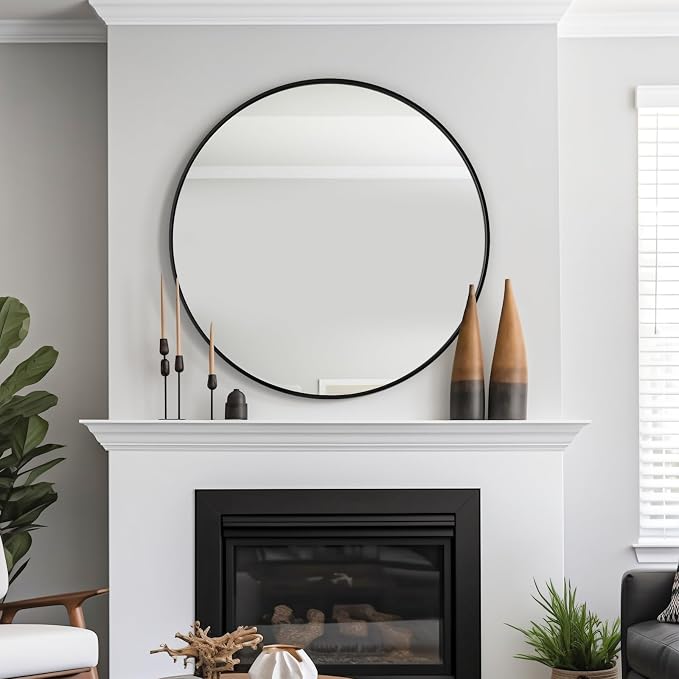 USHOWER Bathroom Mirrors for Over Sink, 42 Inch Circle Mirror - Image 8