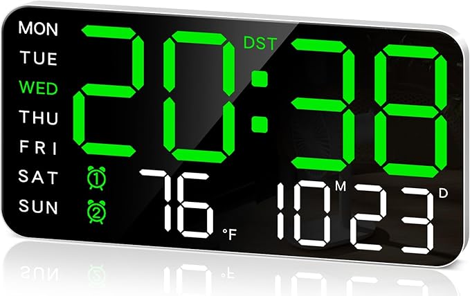 MASHI 8.4''Large Digital Wall Clock, Led Alarm Clock by MASHI