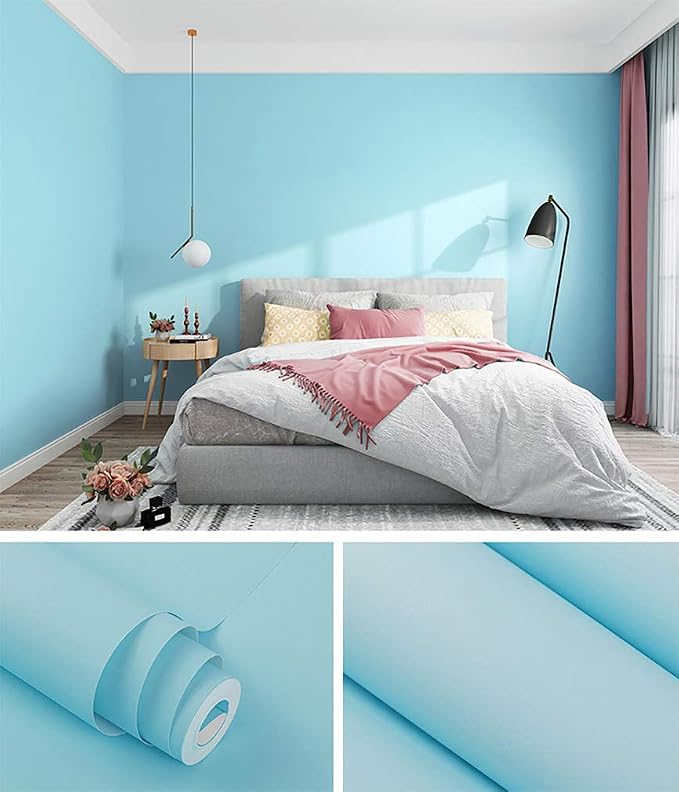 197"x17.7" Teal Peel and Stick Wallpaper Contact Paper Peel and Stick Wall - Image 2