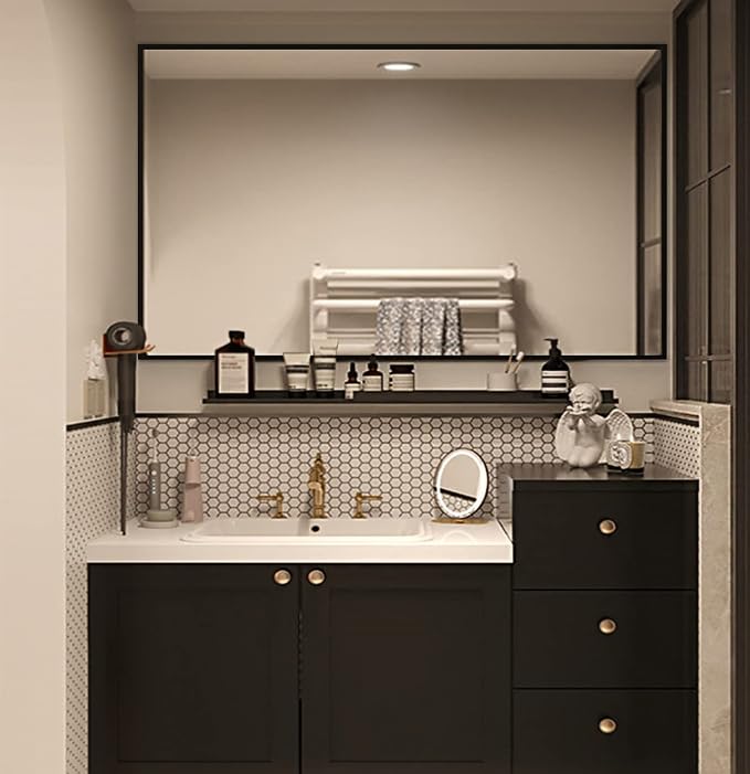 Modern Simple Black Frame 40x24Inch Mirror - Image 8