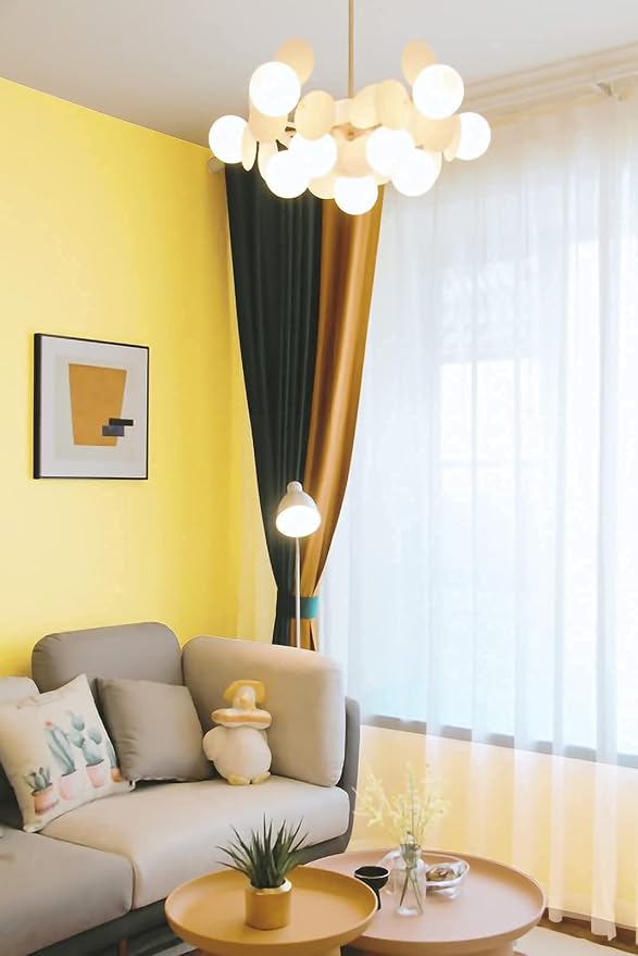Dimoon 236''x17.7'' Yellow Peel and Stick Wallpaper Contact Paper Modern Self - Image 5