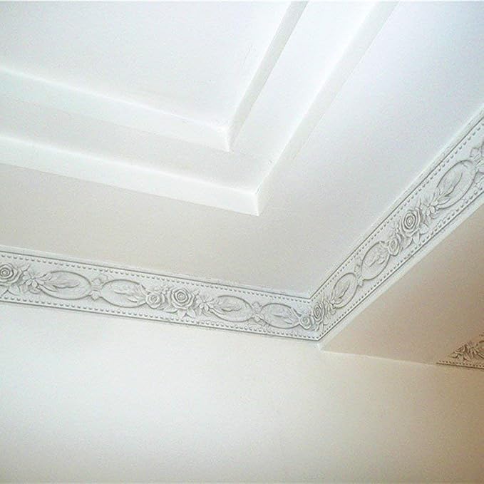 UPREDO 3D Decorative Floral Molding Waterproof Wallpaper Border Peel and Stick - Image 3