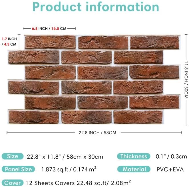 Commomy 3D Brick Wall Panels Peel and Stick - Image 6