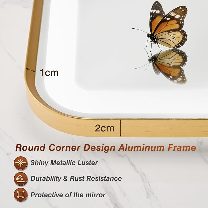 32x55 Inch Gold Framed LED Bathroom Mirror - Image 8