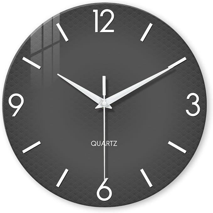 XFM Modern Wall Clock 24 Inch Large Grey Wall Clocks Battery Operated Gray by XFMWallClock