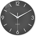 XFM Modern Wall Clock 12 Inch Silent Wall Clocks Battery Operated Grey Simple by XFMWallClock