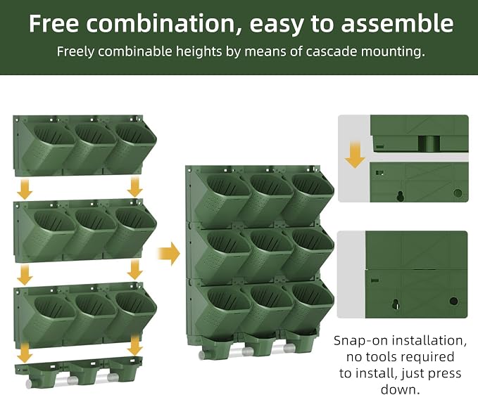 Self Watering Wall Mounted Vertical Planter, 36 Pots Wall Planter Indoor - Image 4