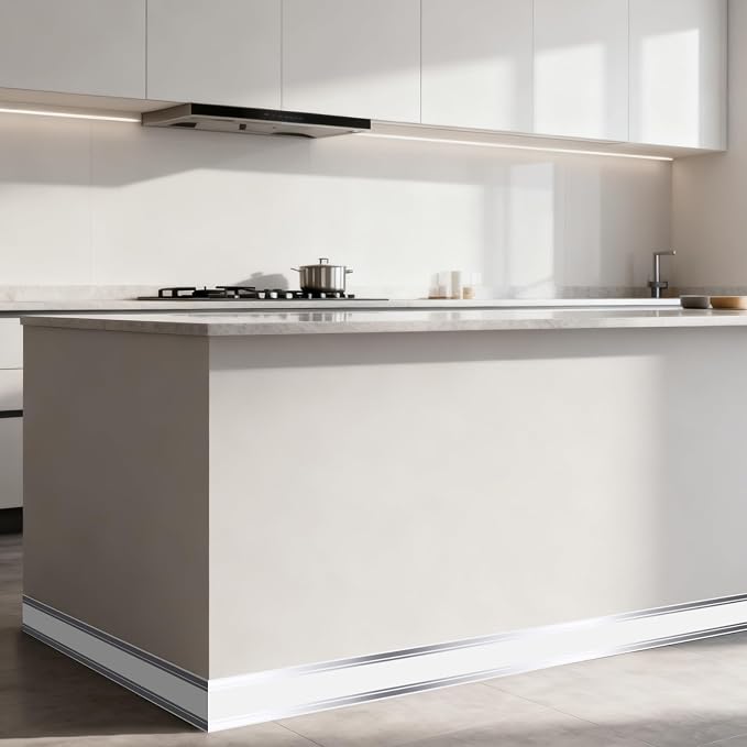 Thick Peel and Stick Baseboard Trim, 3.93" x 196.8" Wallpaper Borders, PVC+XPE - Image 5