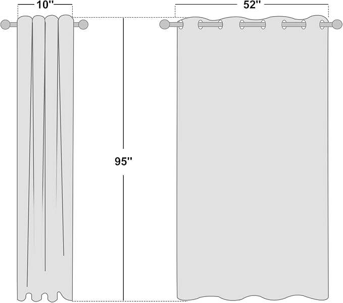 NICETOWN White Room Darkening Curtain 95 inches Long - Image 2