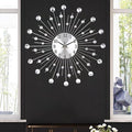 Large Wall Clock for Living Room Decor Non-Ticking Quiet Metal Quartz Clocks by SINMI