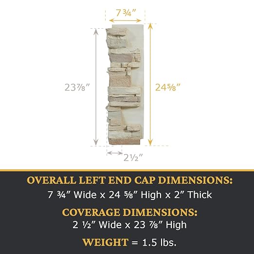 AZ Faux High-Density Polyurethane Faux Stone Interlocking Left Endcap - Image 3