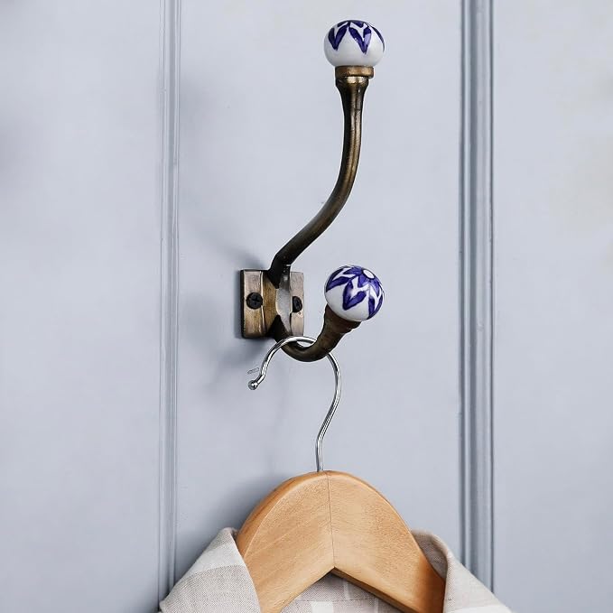 Indian Shelf Pack of 12 Heavy Duty Decorative Double Hooks - Image 7