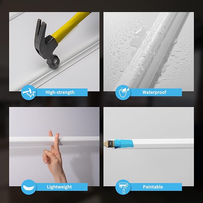 Art3d Pre-Cut Wall Molding Set of 6 pcs, Ready-to-Assemble Wainscoting Panels - Image 5