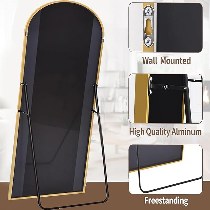 Dewfig Arched Full Length Mirror, Full Body Mirror - Image 7