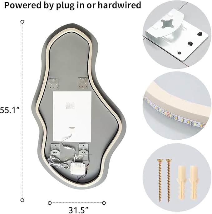 Modern Irregular LED Bathroom Mirror - Image 7