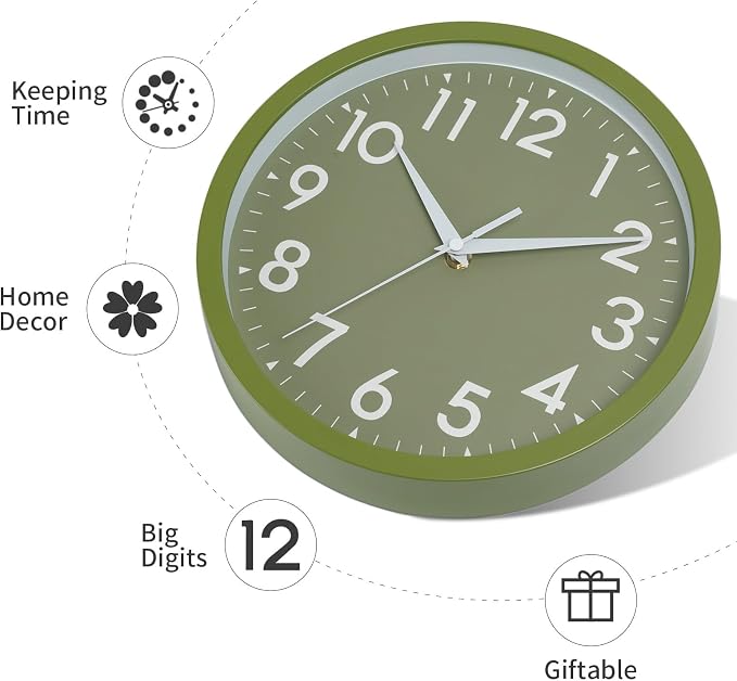 DAXSMY Wall Clock Analog 10 Inch Simple Silent Non Ticking Battery Operated - Image 8