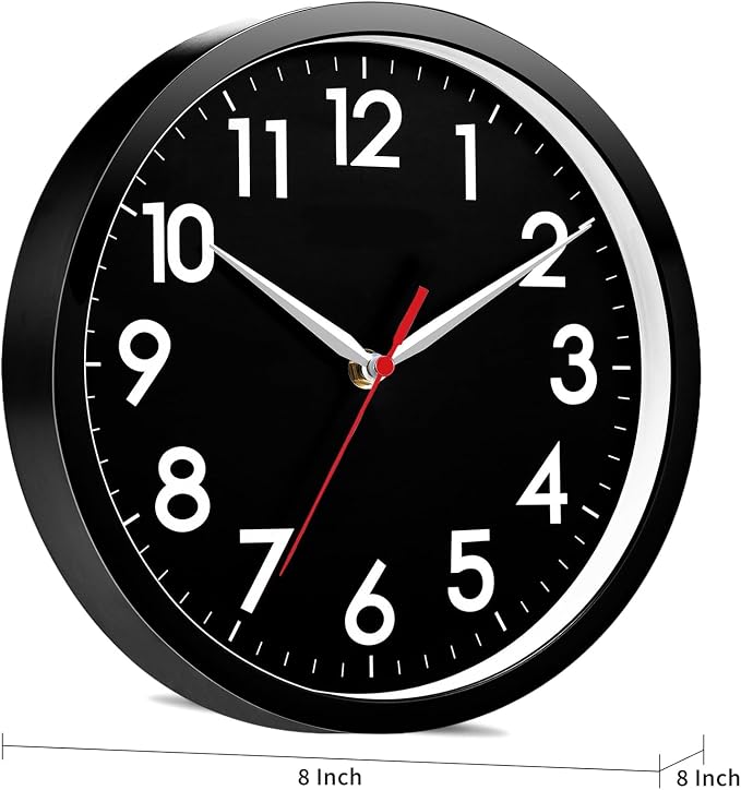 AKCISOT Wall Clock 8 Inch Silent Non-Ticking Modern Clocks Battery Operated - Image 8