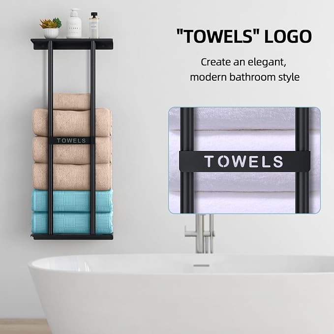 STWWO Towel Racks for Bathroom, Bathroom Towel Storage Wall Mounted 30 inch - Image 6