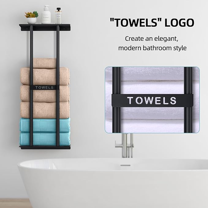 STWWO Towel Racks for Bathroom, Bathroom Towel Storage Wall Mounted 30 inch - Image 5