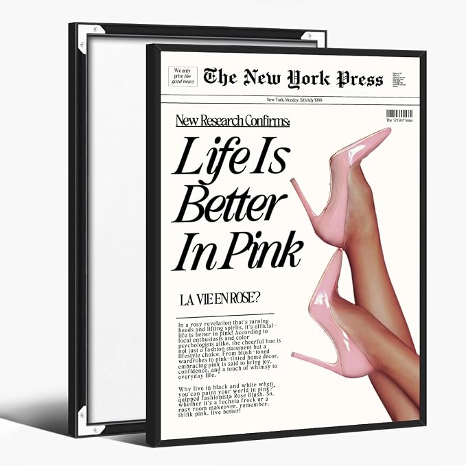 Trendy Baby Pink Poster 70s Canvas Prints The New York Press Wall Art Life Is by Unknown