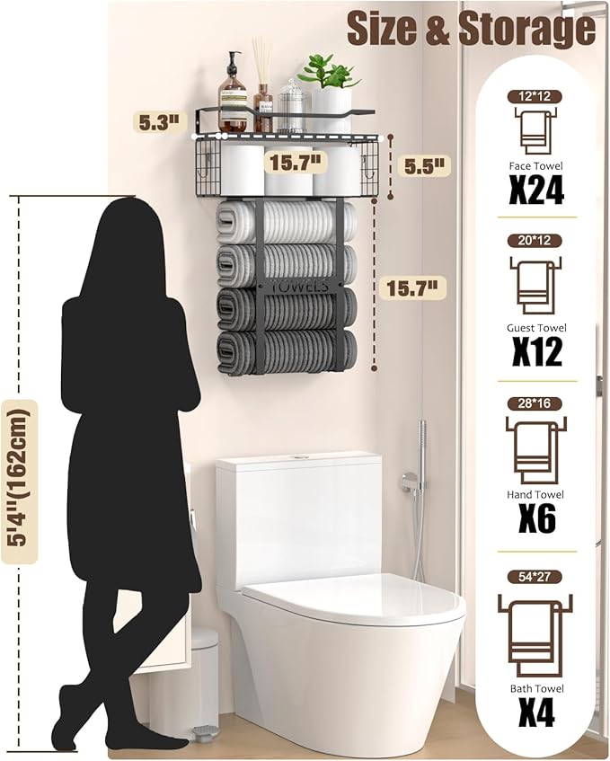 Wall Mounted Towel Rack for Bathroom - Image 6