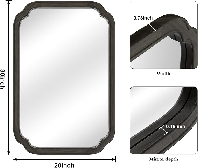 WallBeyond 20" x 30" Rounded Corner Arch Wall Mirror - Image 6