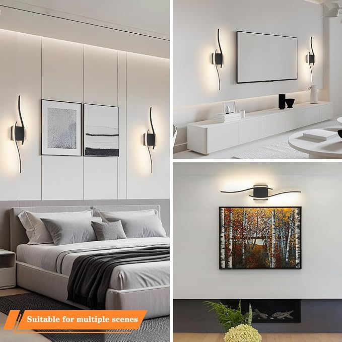 Daunton Modern Battery Operated Wall Sconce Set of 2, 3CCT Adjustable, Timer& - Image 4