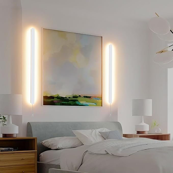 KELUOLY Modern Plug in Long Wall Sconce, 39.3" White Matte LED Wall Lights - Image 5
