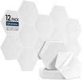 12 Pack Hexagon Acoustic Panels, Self-Adhesive Acoustic Wall Panels by AUSLET