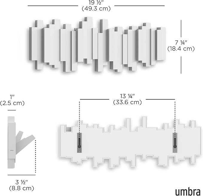 Umbra Sticks Wall-Mounted Coat Rack Rail Hook - Image 3