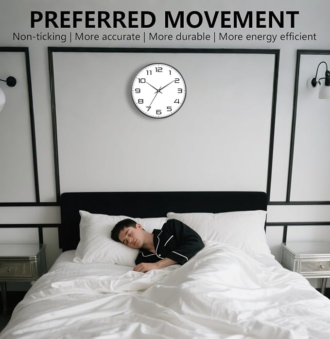 8 Inch Modern Wall Clocks Battery Operated - Image 4