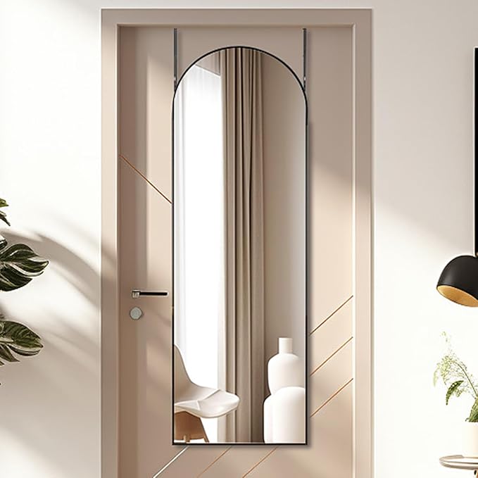 Otlsh 14"48" Arch Wall Mirror, Over The Door, Thin Frame Aluminum Alloy by Otlsh