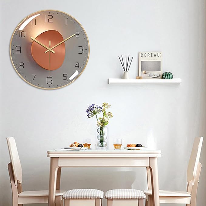 Ergocar Silent Modern Metal Clock, Art Deco Clock, Suitable - Image 2